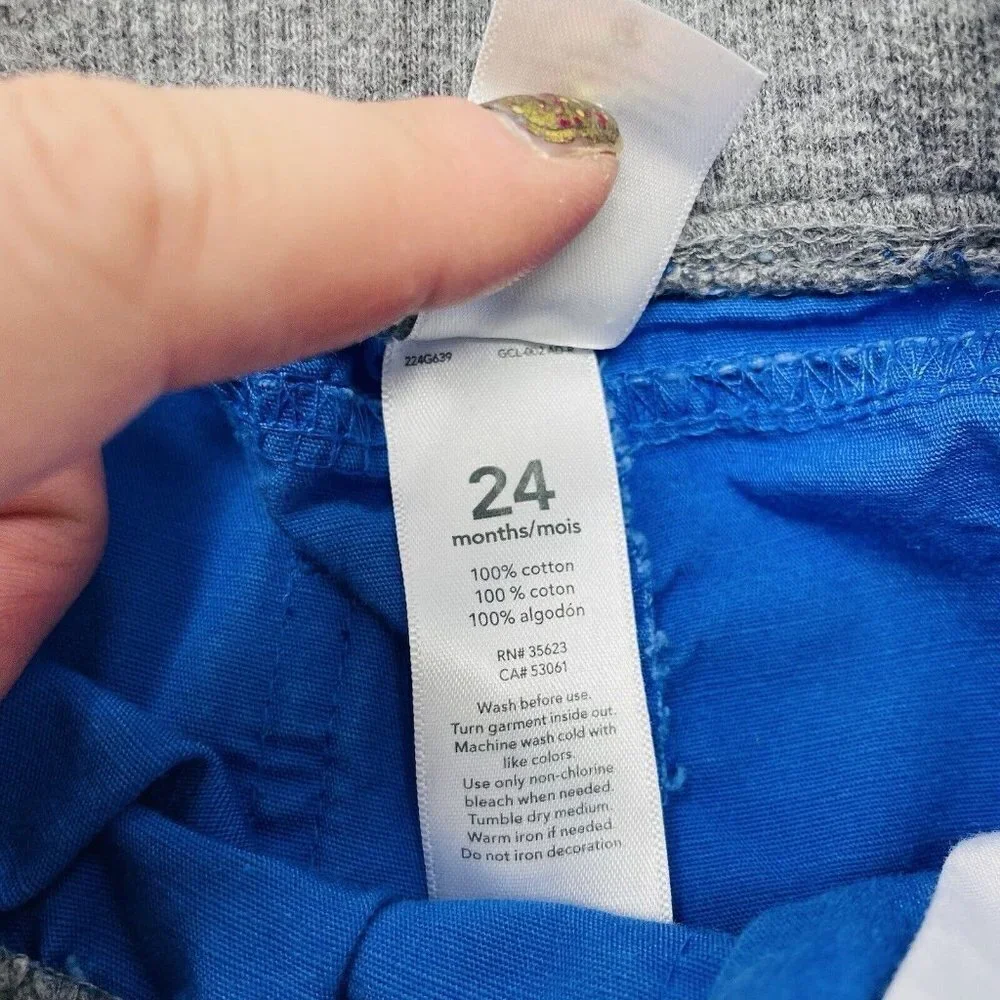 Carters Baby Boys Size 24 Months Drawstring Pull On Shorts Blue‎ 100% Cotton 942